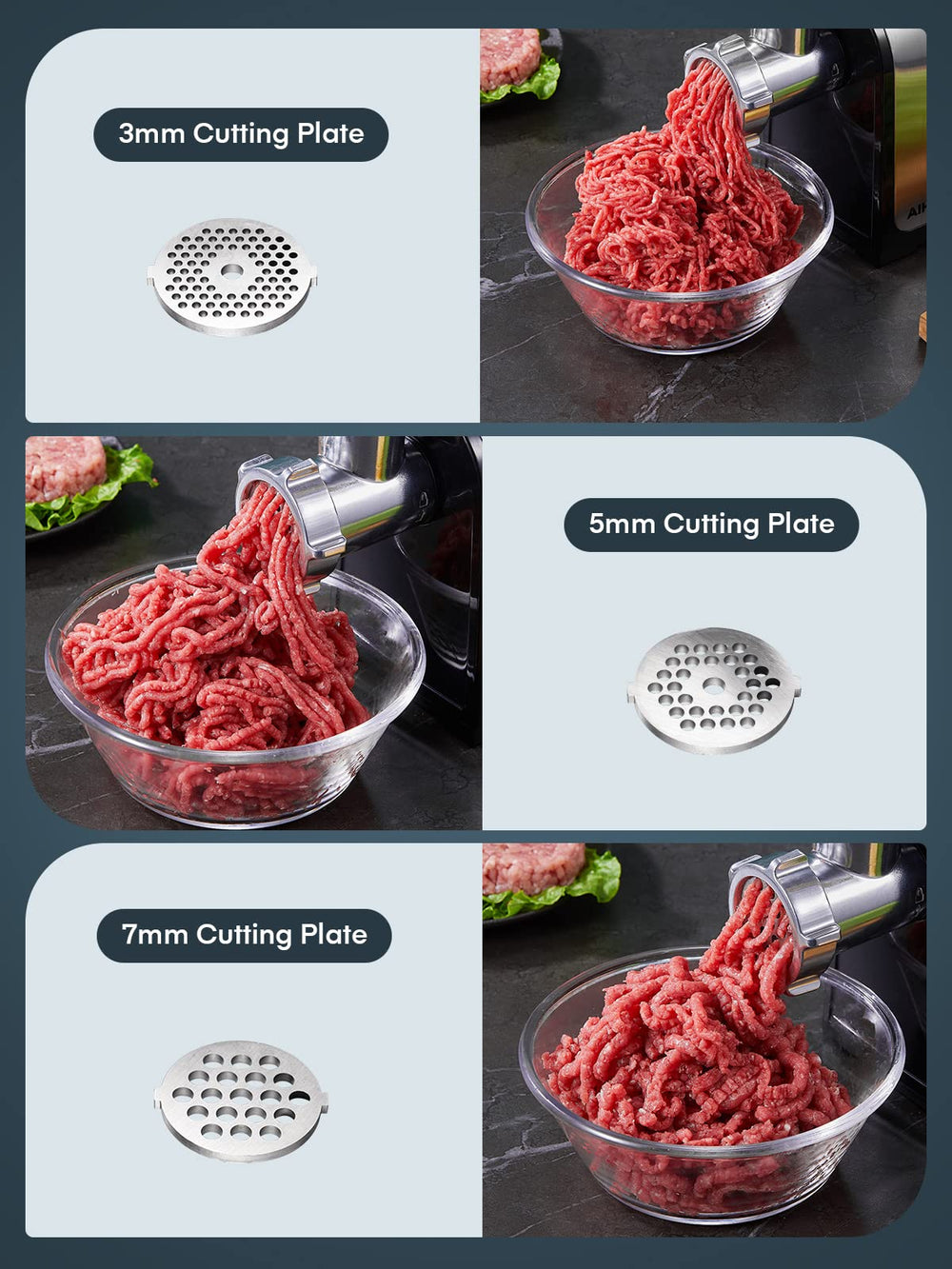 Aiheal buse d'extrusion montrant le remplissage régulier des saucisses