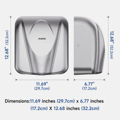 AIKE AK2812 grille et ventilation montrant puissance et débit