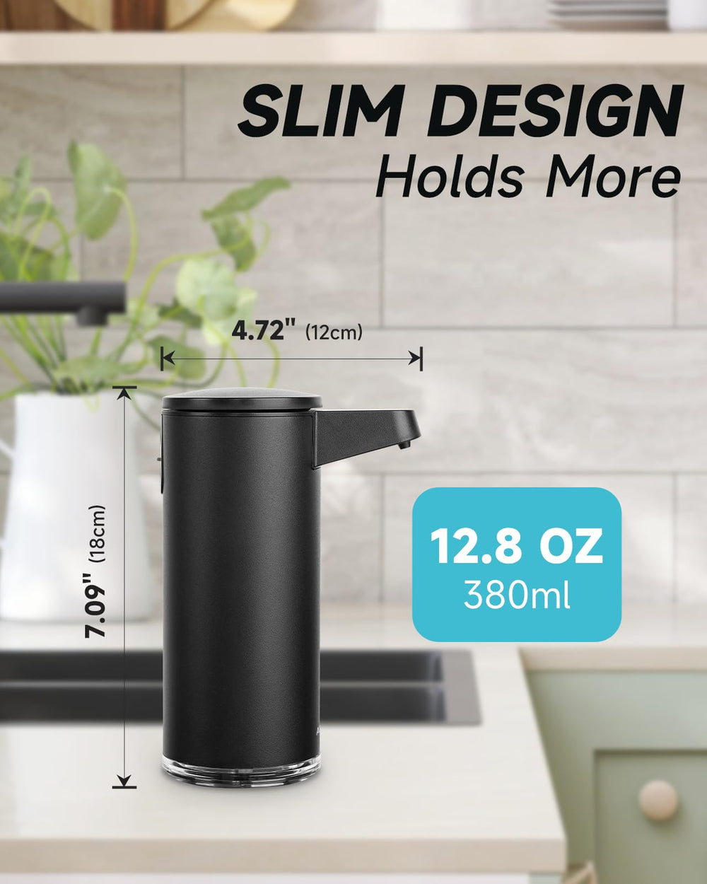 AIKE SensePro comparaison taille montrant capacité 12,8 oz adaptée maison