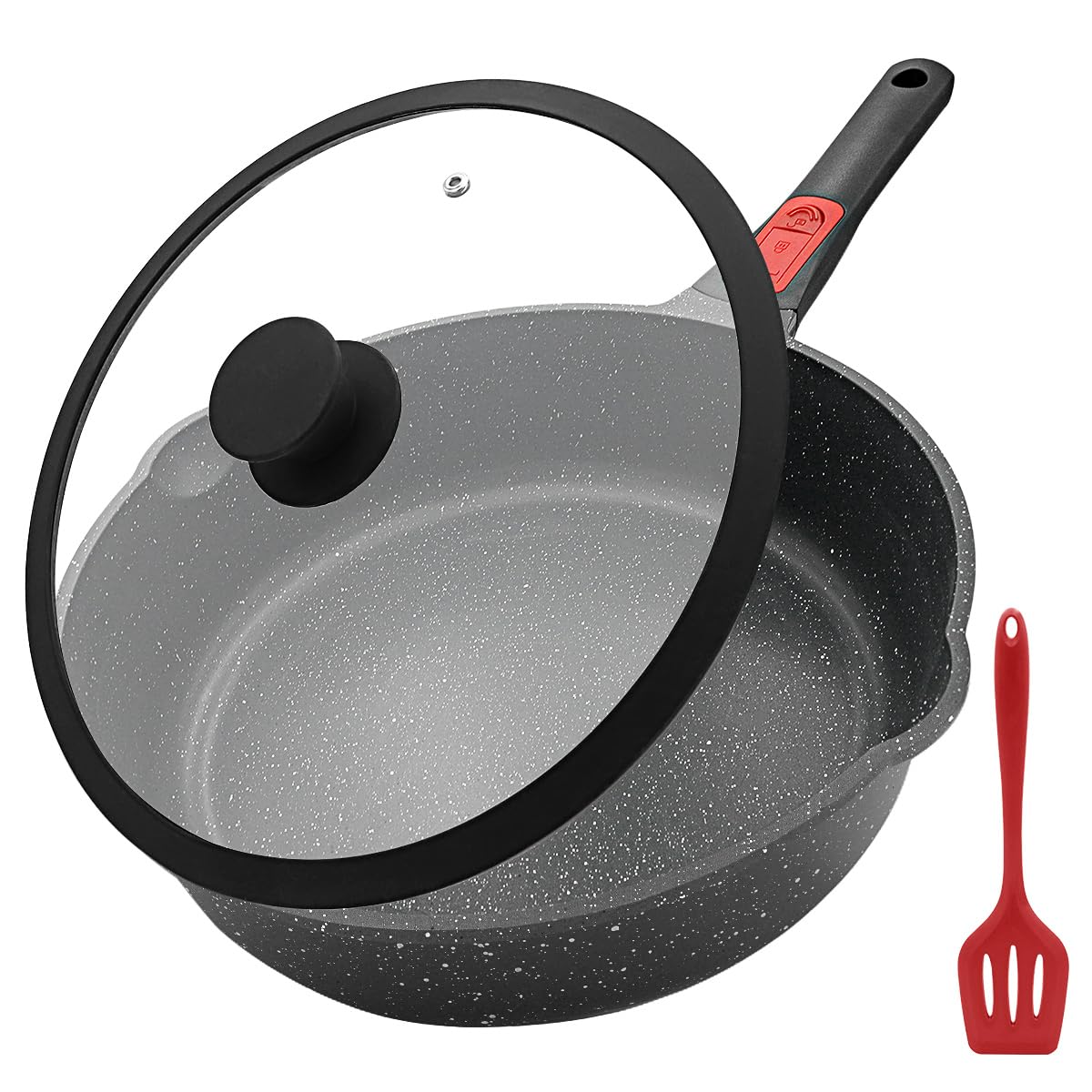 AIKENBBKK vue frontale de la poêle 12" montrant capacité et design