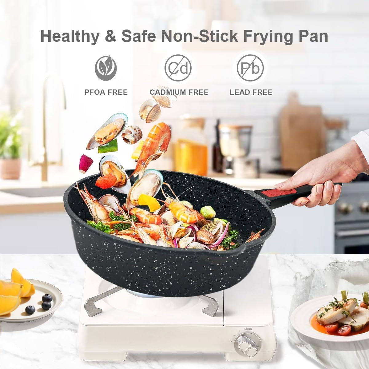 AIKENBBKK gros plan du revêtement granit pour cuisson antiadhésive