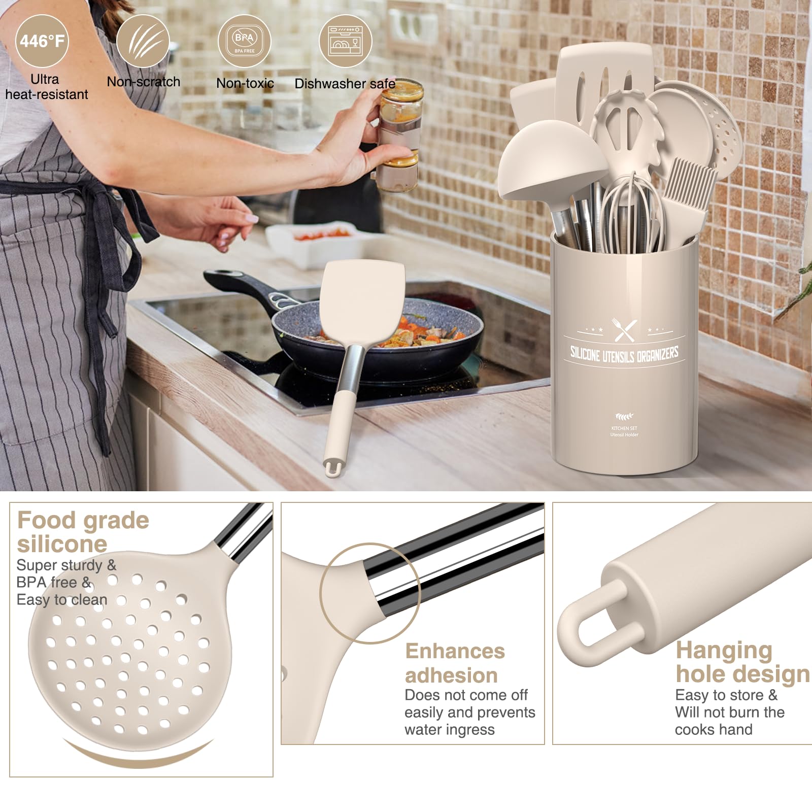 AIKKIL manche acier inox avec soudure solide pour durabilité