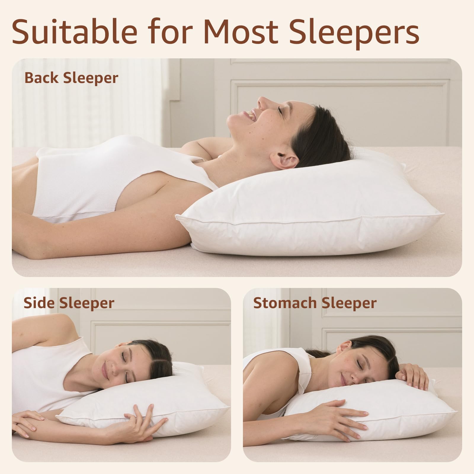 AIKOFUL zoom sur garnissage plumes et duvet montrant soutien équilibré