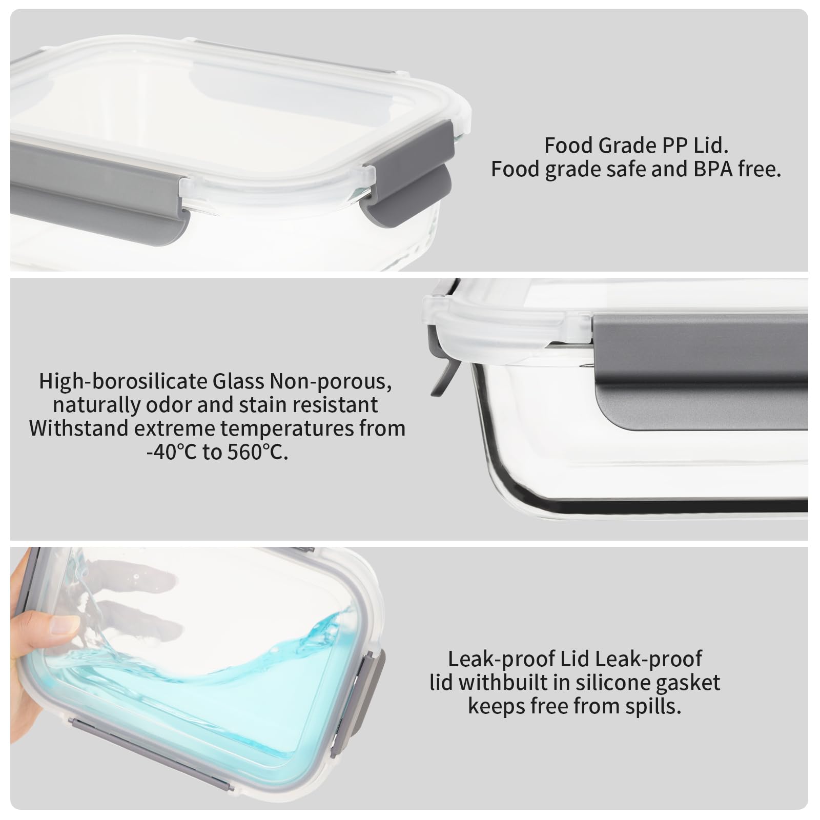 AILTEC texture verre borosilicate résistant aux températures, durable et hygiénique