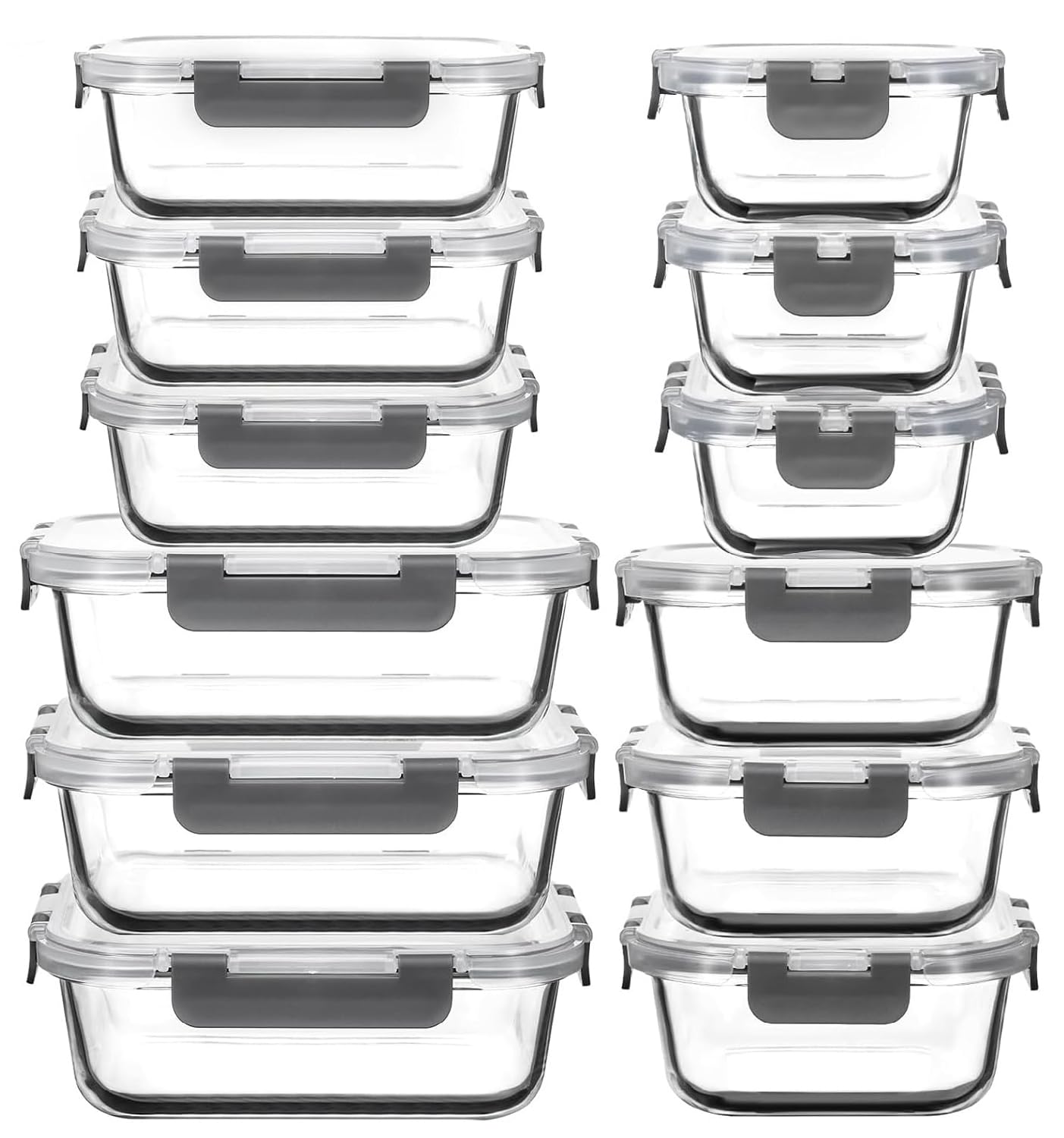 AILTEC face avant de l'ensemble de 12 boîtes en verre pour rangement optimisé