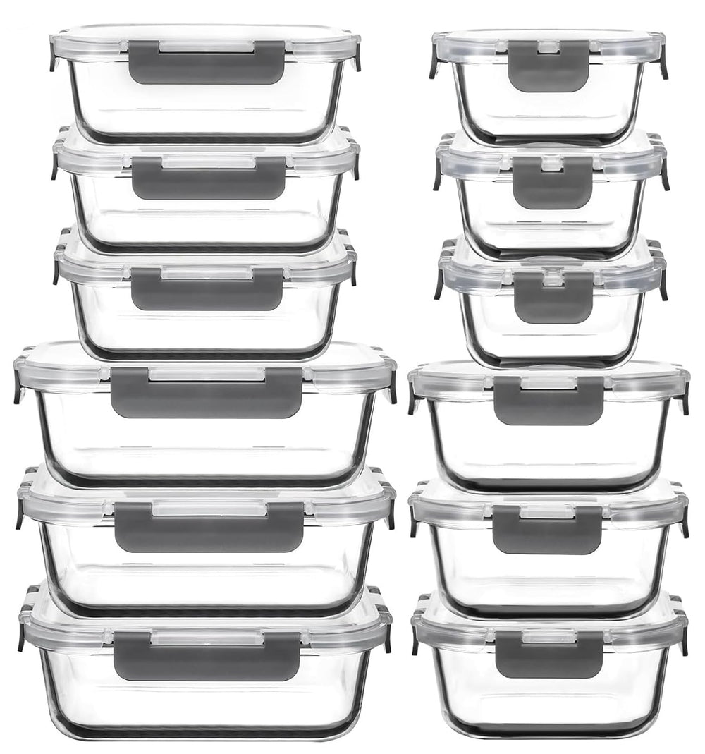 AILTEC face avant de l'ensemble de 12 boîtes en verre pour rangement optimisé