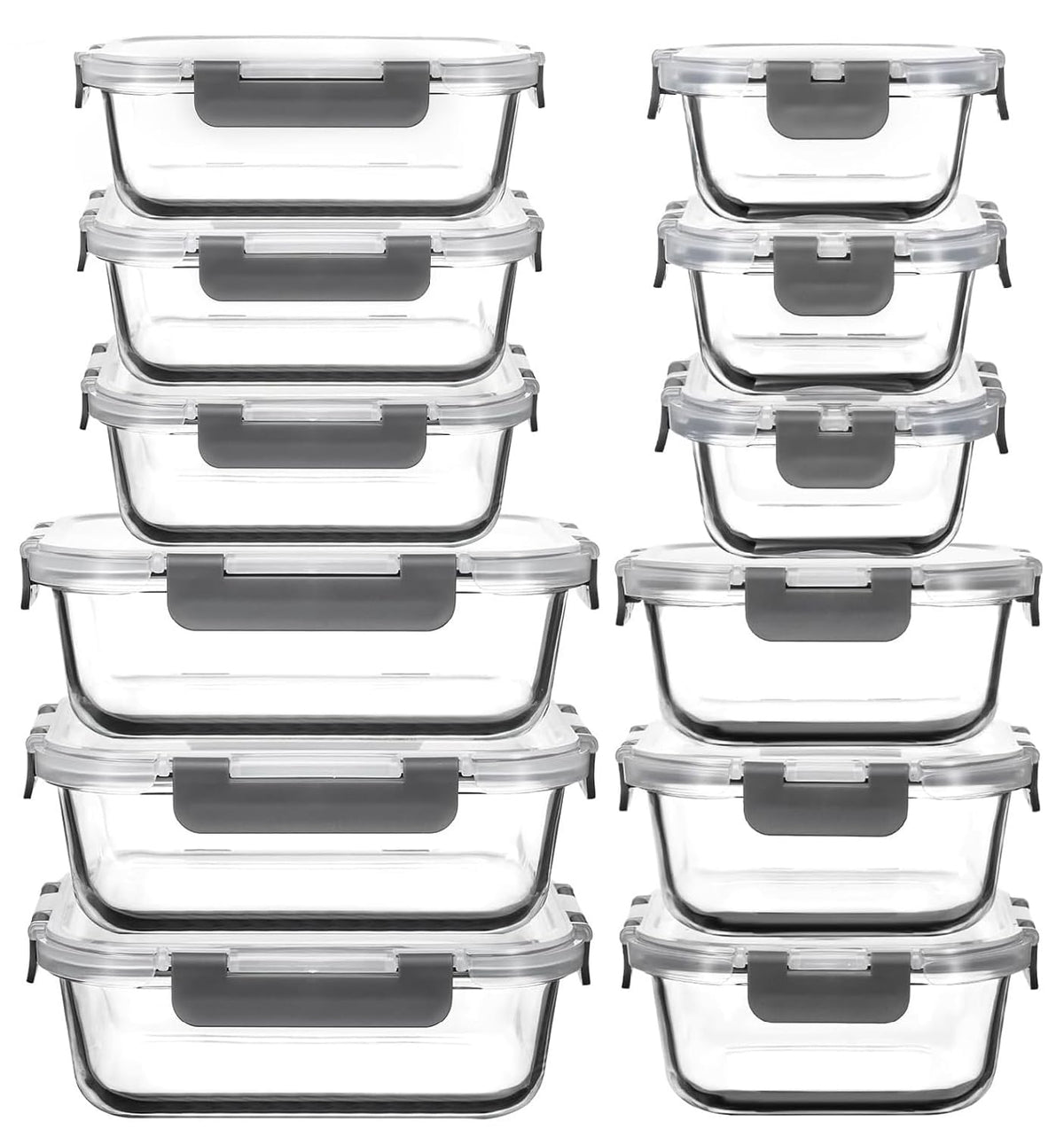 AILTEC face avant de l'ensemble de 12 boîtes en verre pour rangement optimisé
