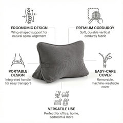 Ailuteie profil du coussin en triangle montrant soutien lombaire ciblé