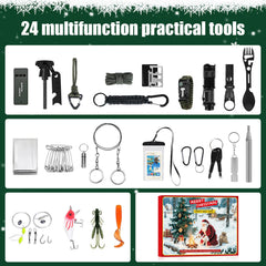 Aimeotoo assortiment d'outils outdoor illustrant polyvalence pratique