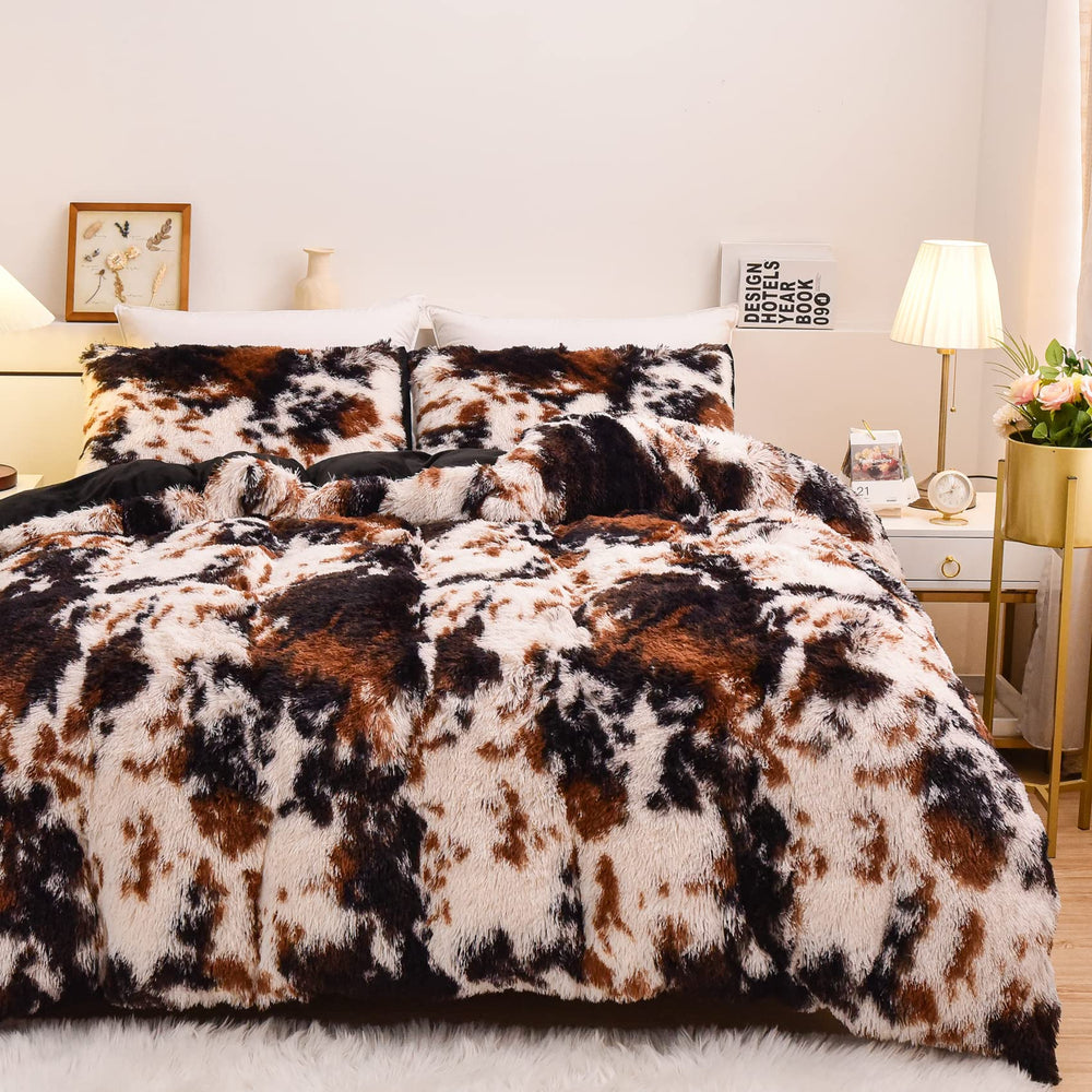 Aimuan face avant housse couette montrant motif vache et style décoratif