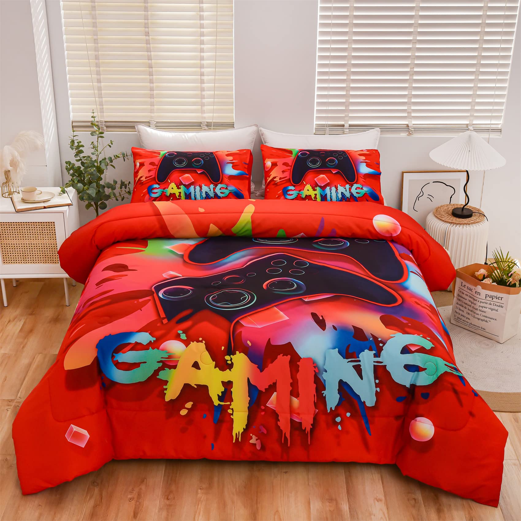 Aimuan parure utilisée dans une chambre gamer, ambiance moderne et colorée
