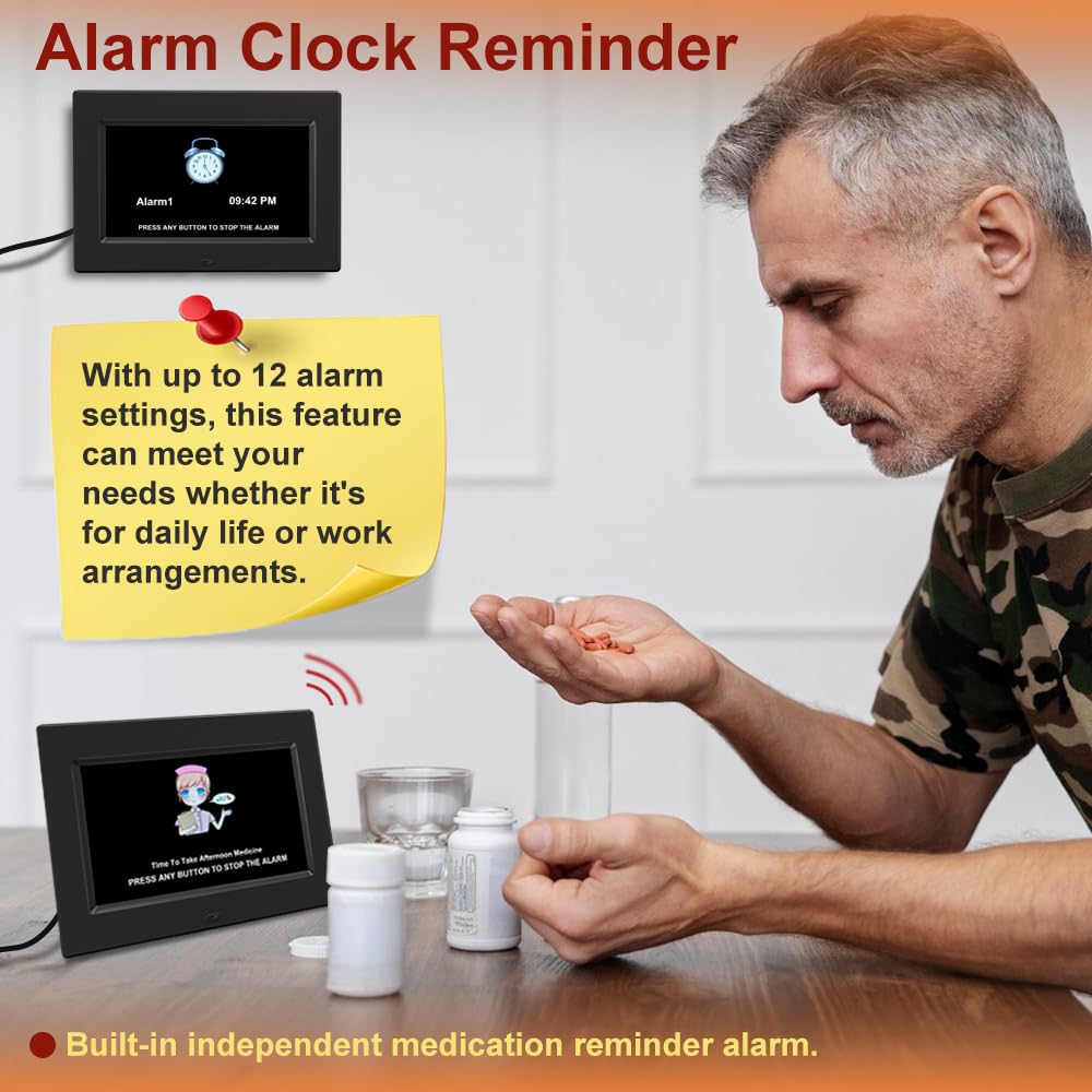AINFTIME posé sur table chevet montre rappels et date clairement