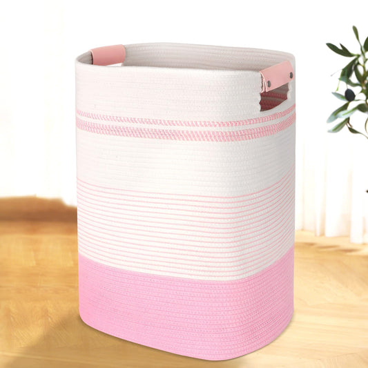 AINUOQI panier devant rose et blanc apportant rangement et style