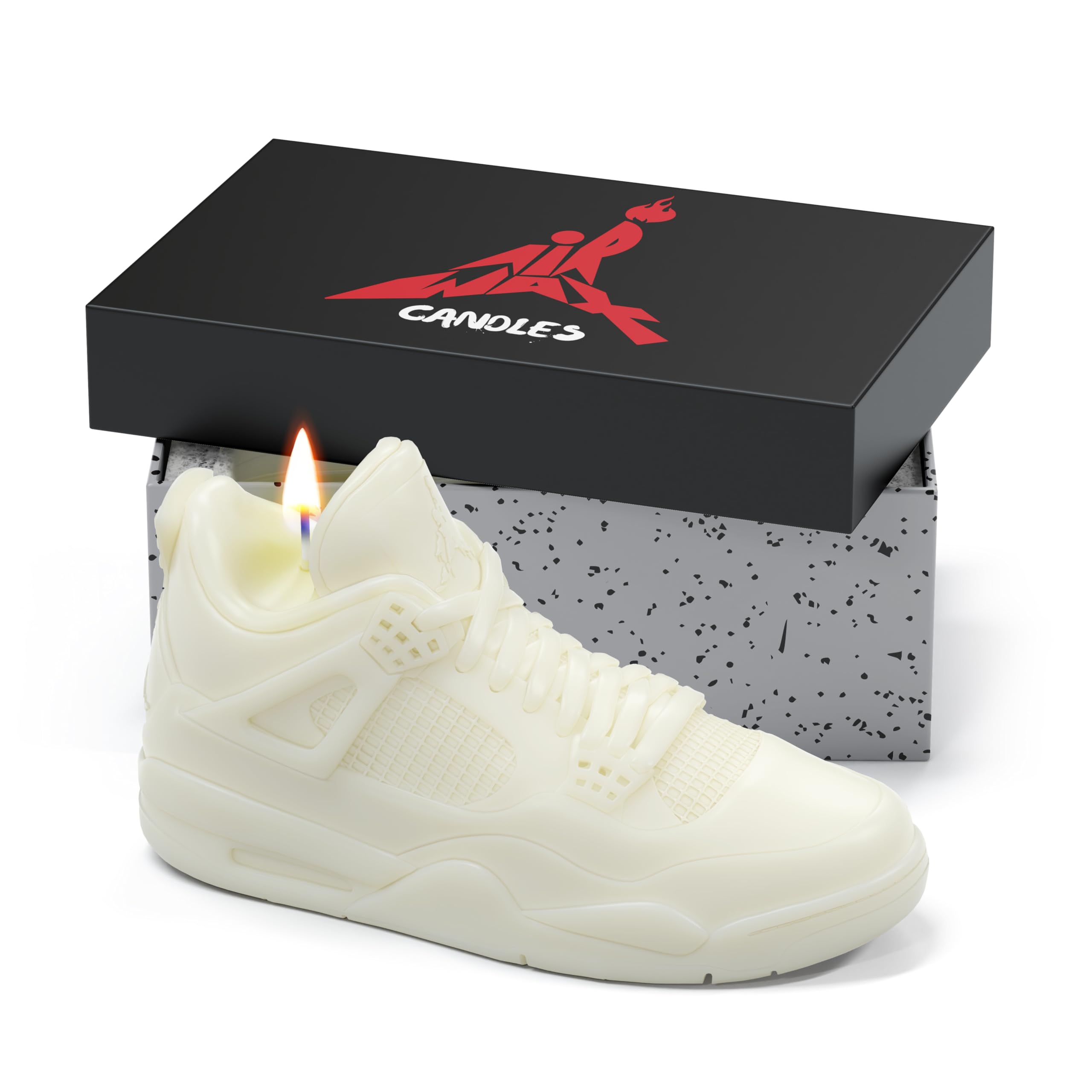 AIR WAX bougie sneaker face dans son coffret, cadeau esthétique prêt à offrir
