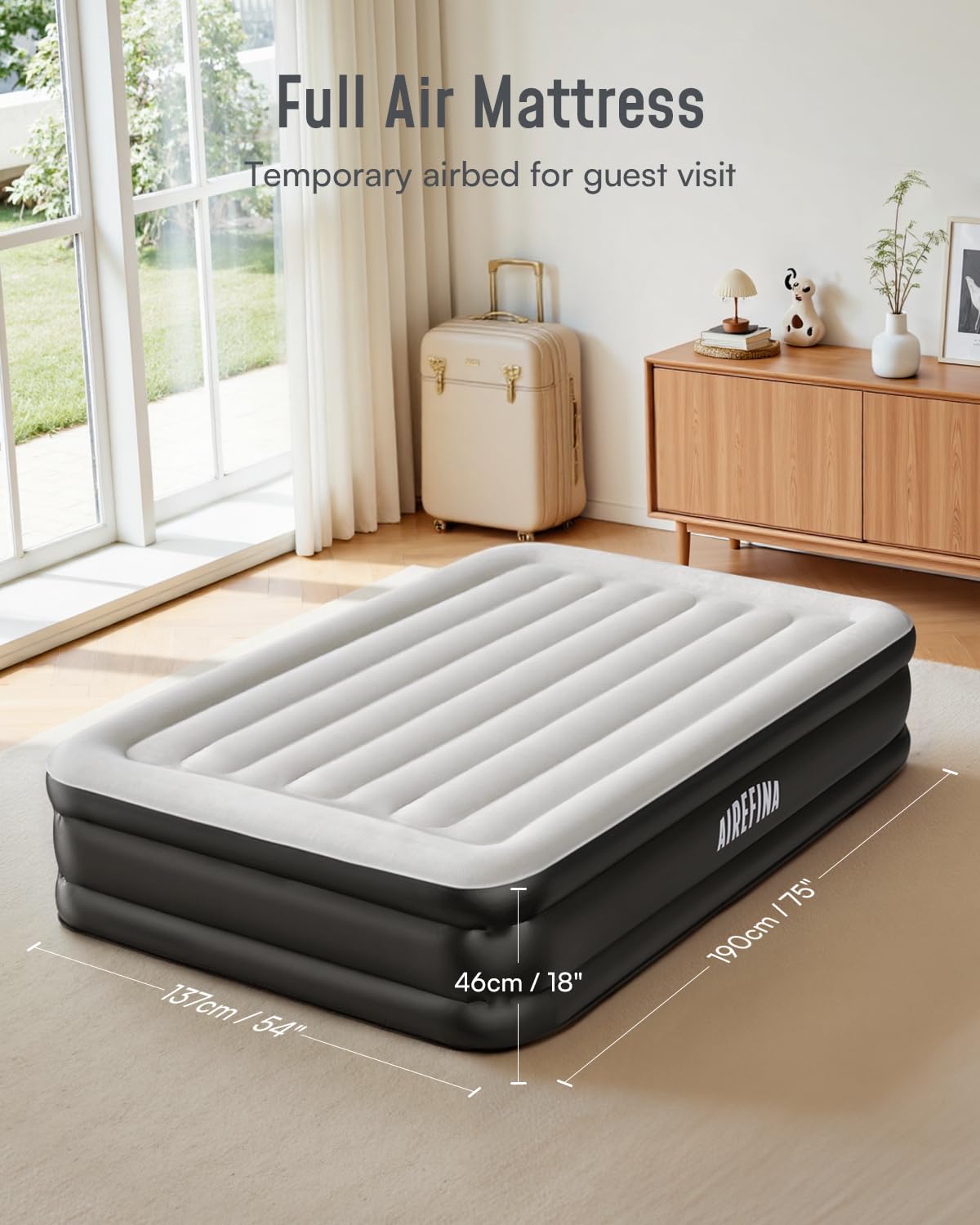 Airefina matelas plié dans sac de transport pour portabilité pratique