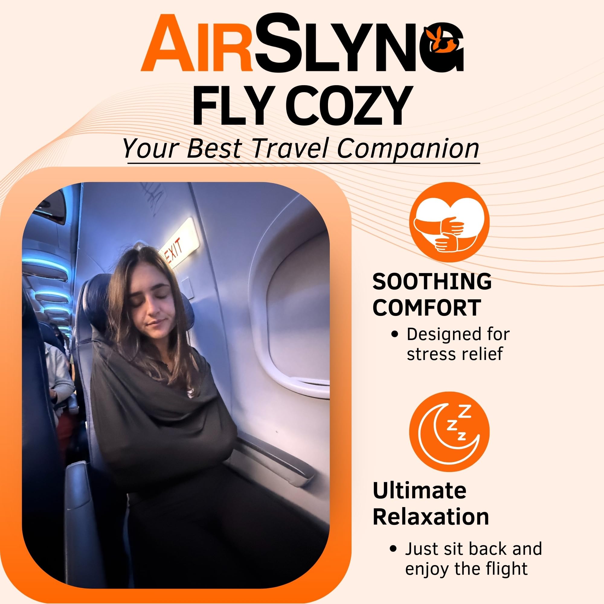 Comparaison de taille AirSlyng à côté d'une personne pour visualiser ajustement