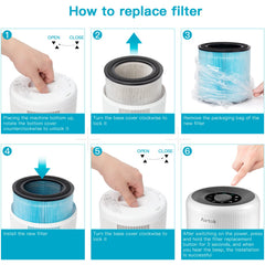 AIRTOK préfiltre nylon en gros plan retenant cheveux et peluches, protection durable