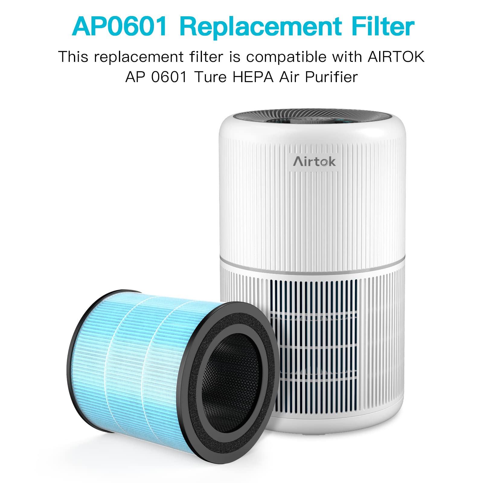 AIRTOK filtre tenu en main pour comparaison de taille, démontre adaptation compacte
