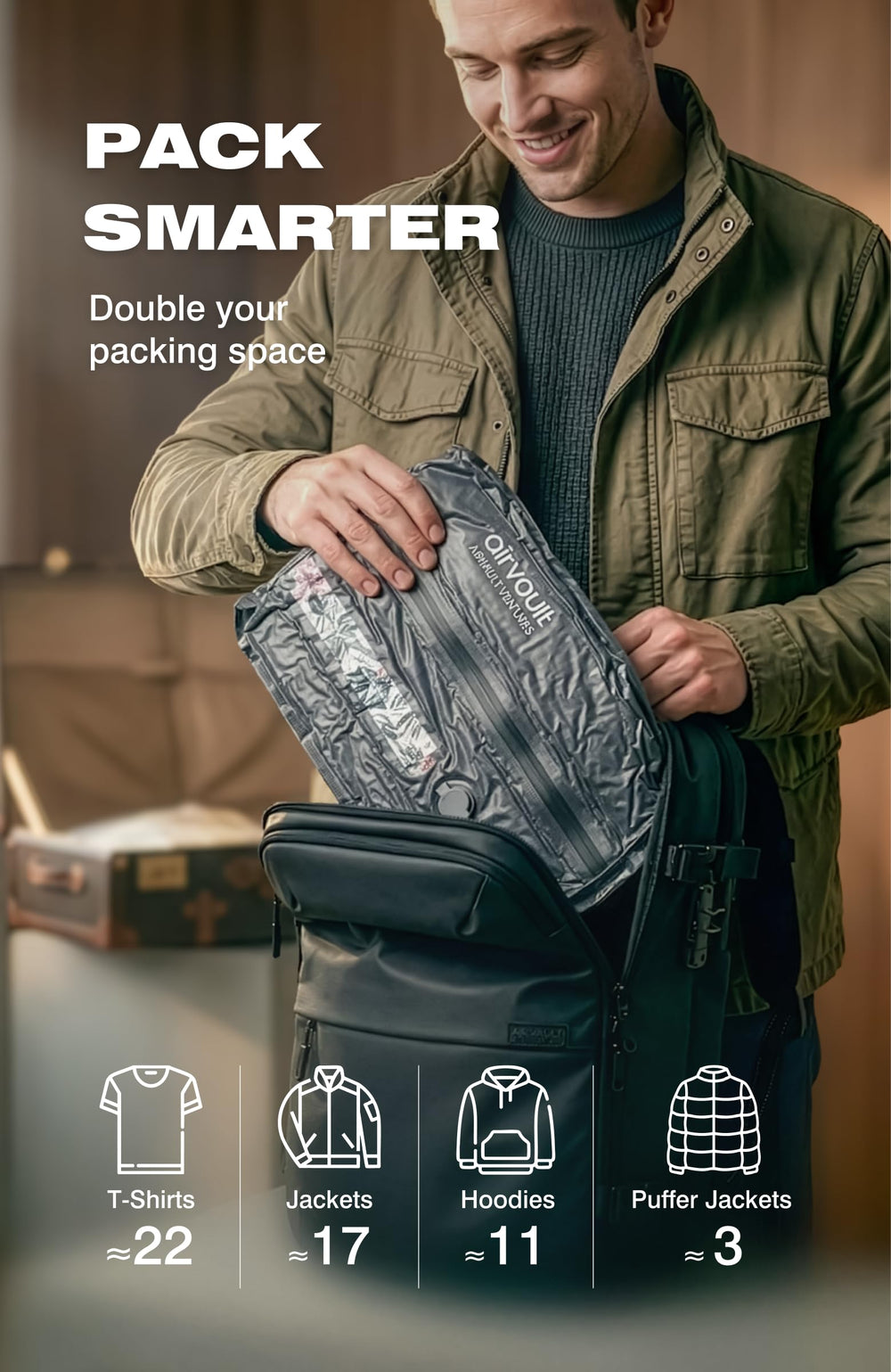 AirVault VENTURES texture des matériaux recyclés durable et résistante