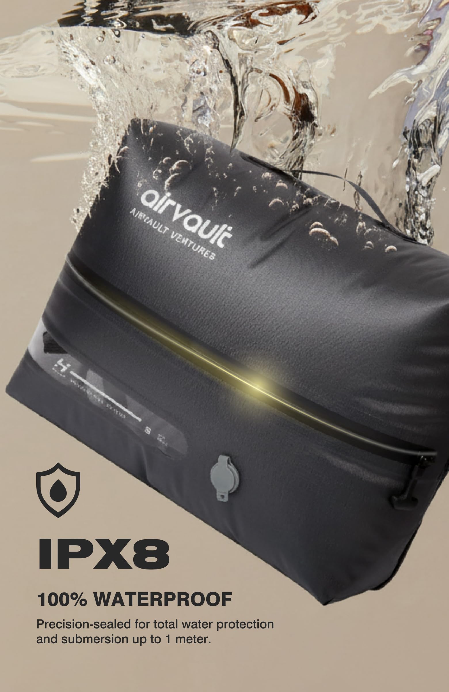 AirVault VENTURES comparaison taille main pour visualiser capacité 18 L