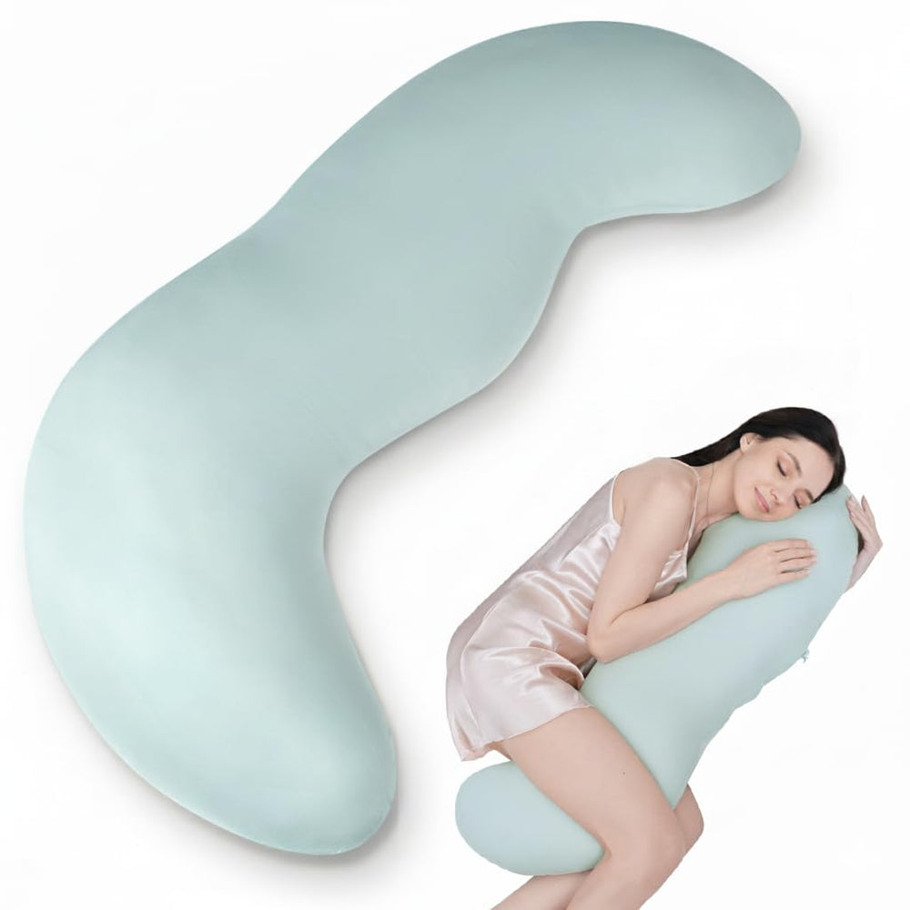 AISLEEP coussin corps face montrant la forme pea pod pour meilleur maintien