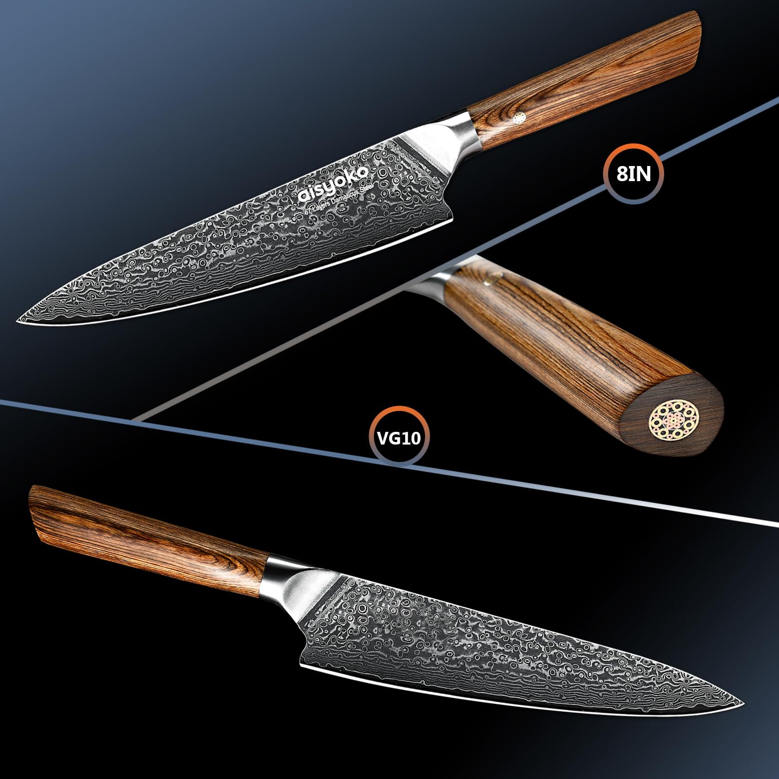 aisyoko manche bois coloré ergonomique et antidérapant