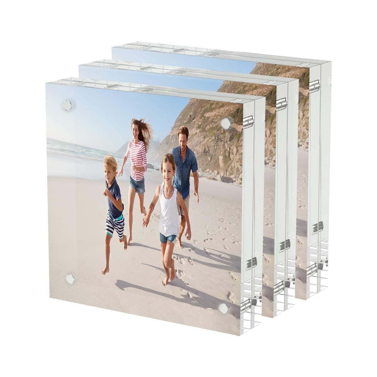 AITEE cadre acrylique face avant montrant photo nette et protection UV