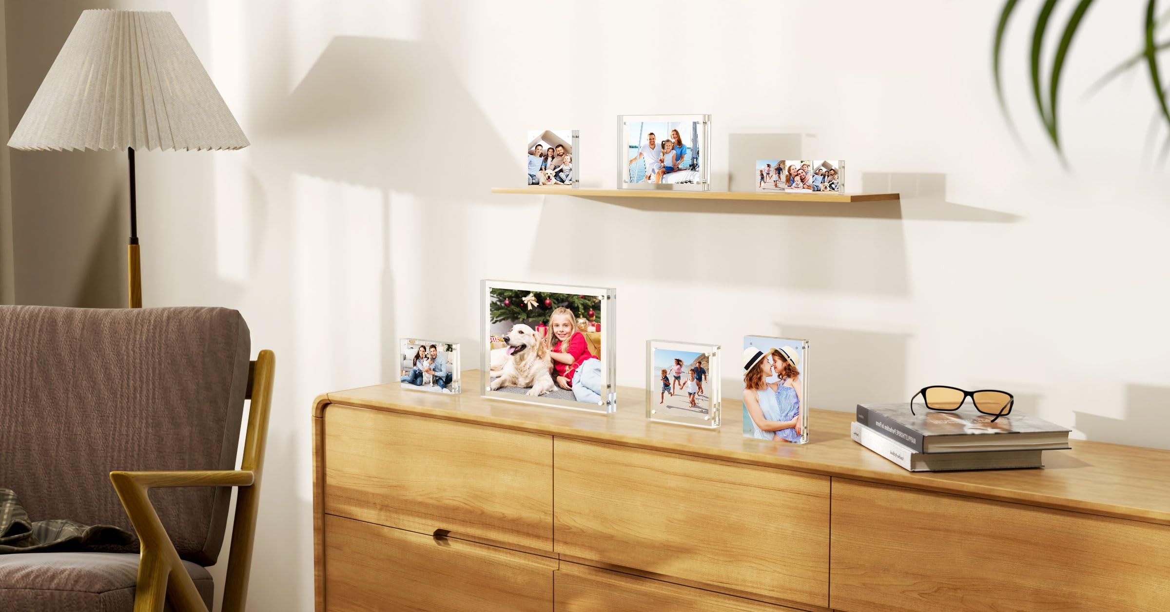 AITEE cadre acrylique en situation déco sur étagère moderne