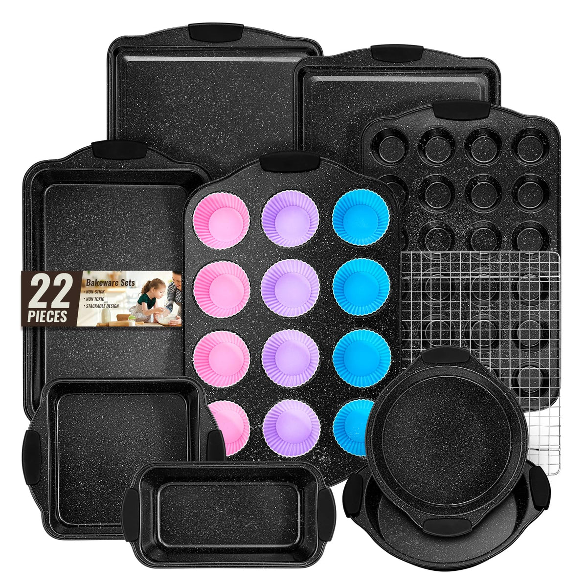 AIVIKI ensemble 22 pièces face visible, rangement optimisé