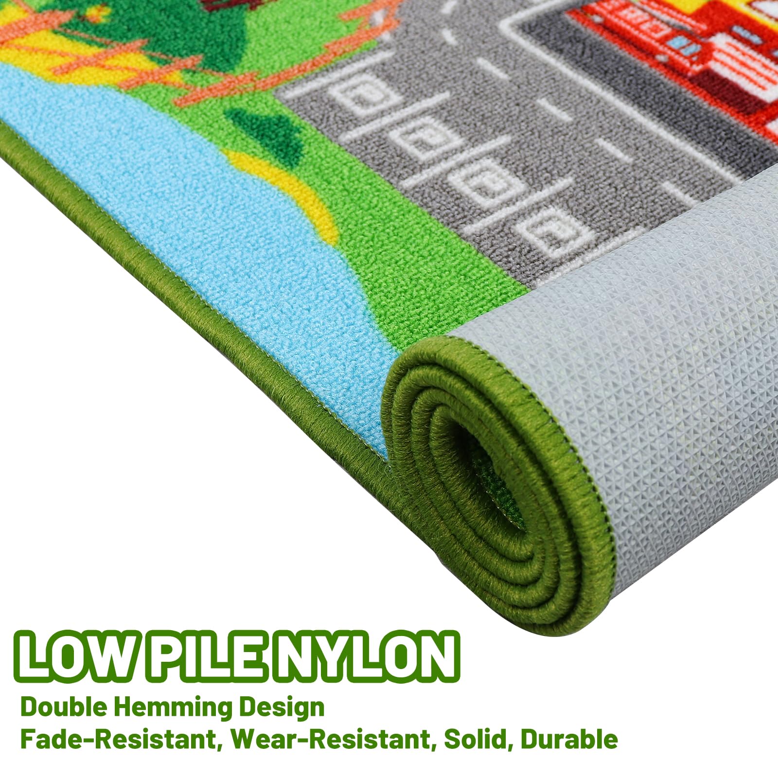 AKASISRUG tapis utilisé avec petites voitures pour jeu créatif