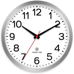 AKCISOT horloge murale argentée vue de face, design élégant et lisibilité améliorée