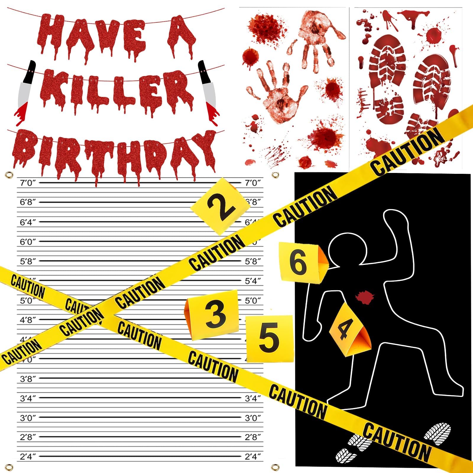 Akide bannière "Have A Killer Birthday" pour ambiance anniversaire effrayante