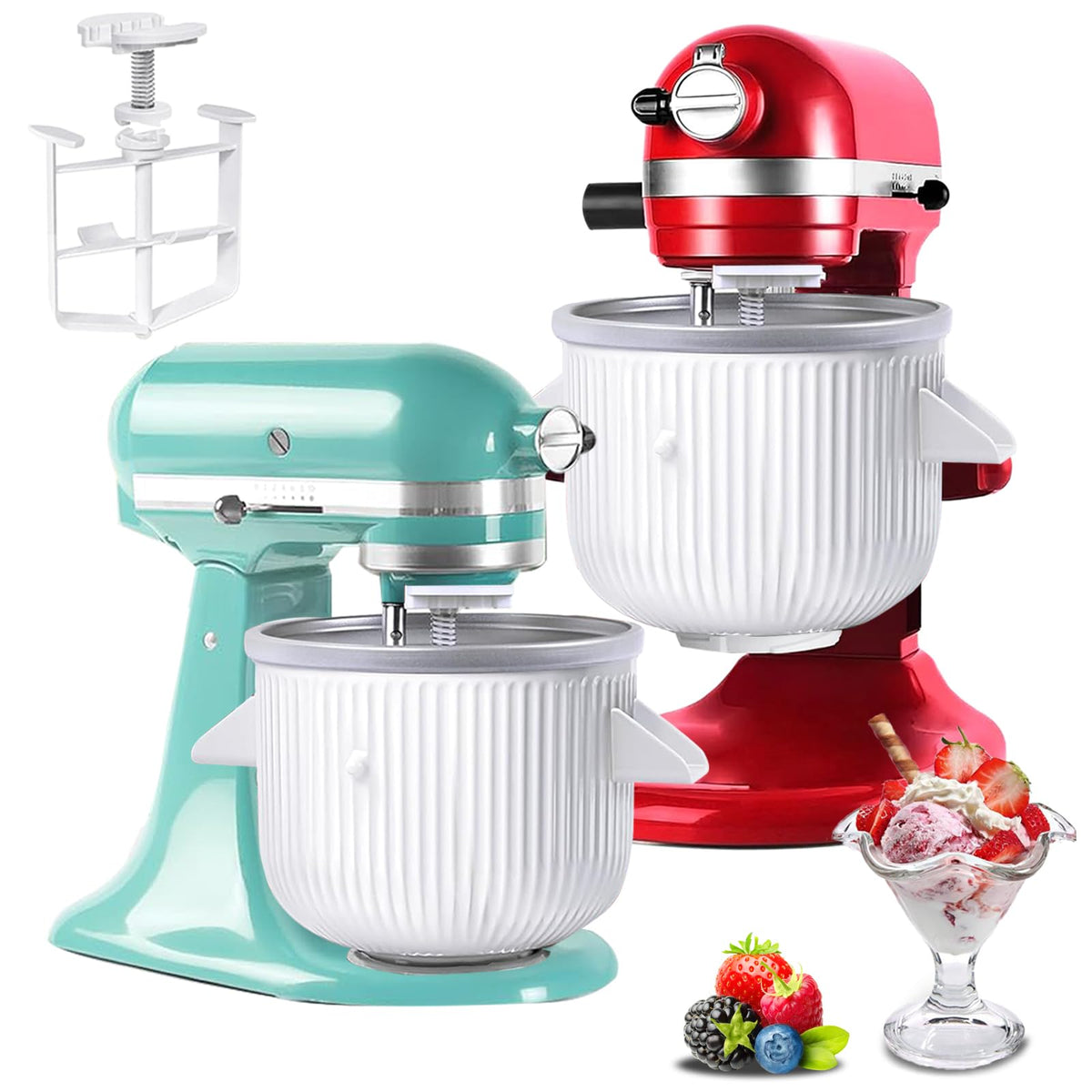 Akiosk bol devant l'emballage montrant capacité 2 qt et adaptation KitchenAid