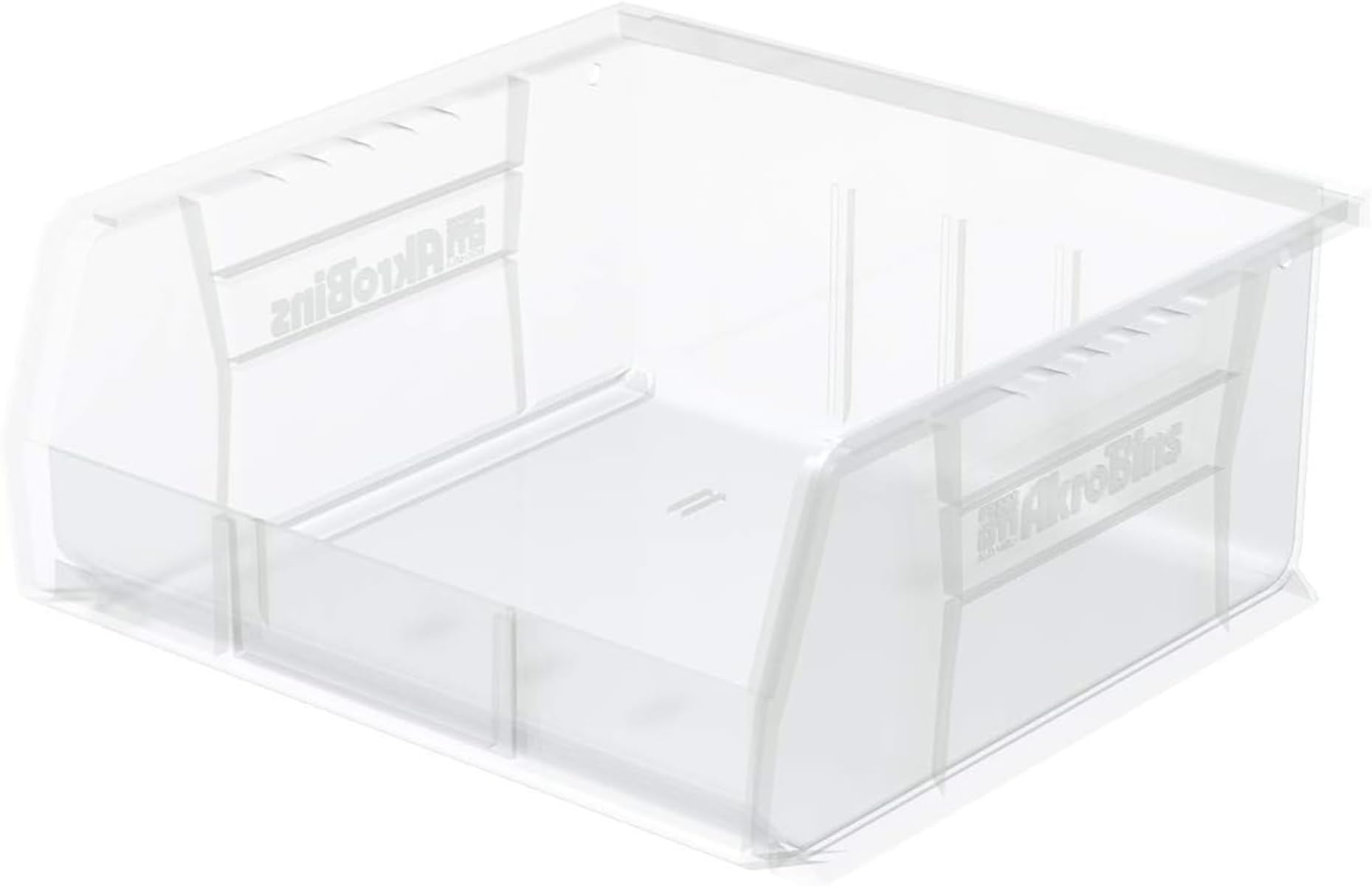 Akro-Mils bac avant transparent montrant contenu visible et accès rapide