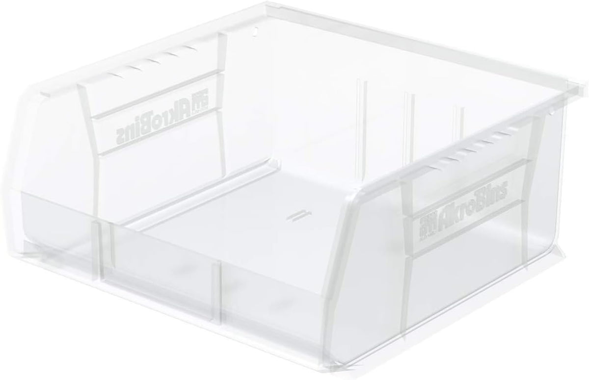Akro-Mils bac avant transparent montrant contenu visible et accès rapide