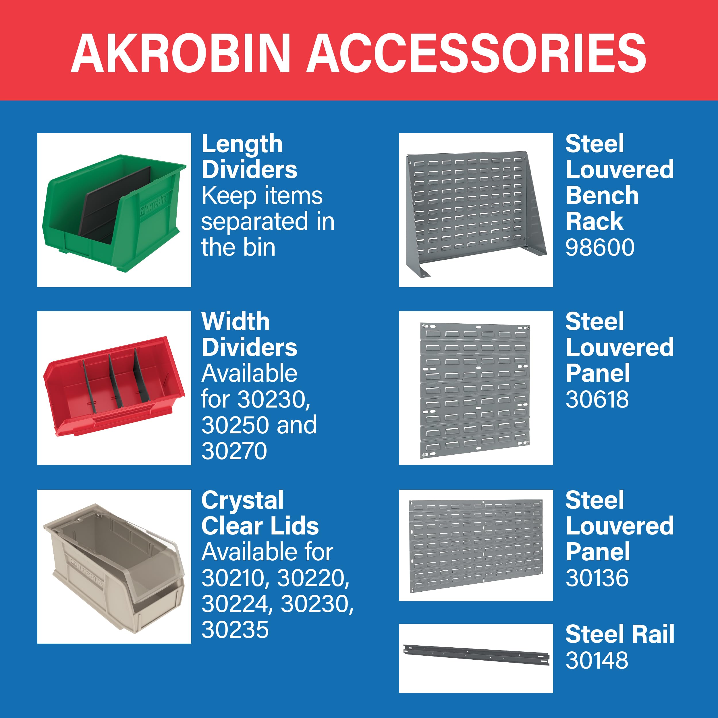 Akro-Mils intérieur avec règle montrant dimensions utiles pour pièces