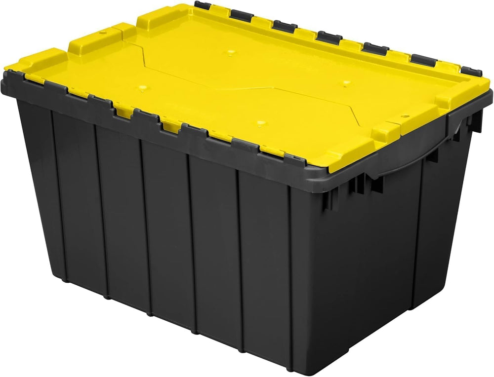 Akro-Mils vue avant du KeepBox montrant la couleur noir jaune et rangement sécurisé