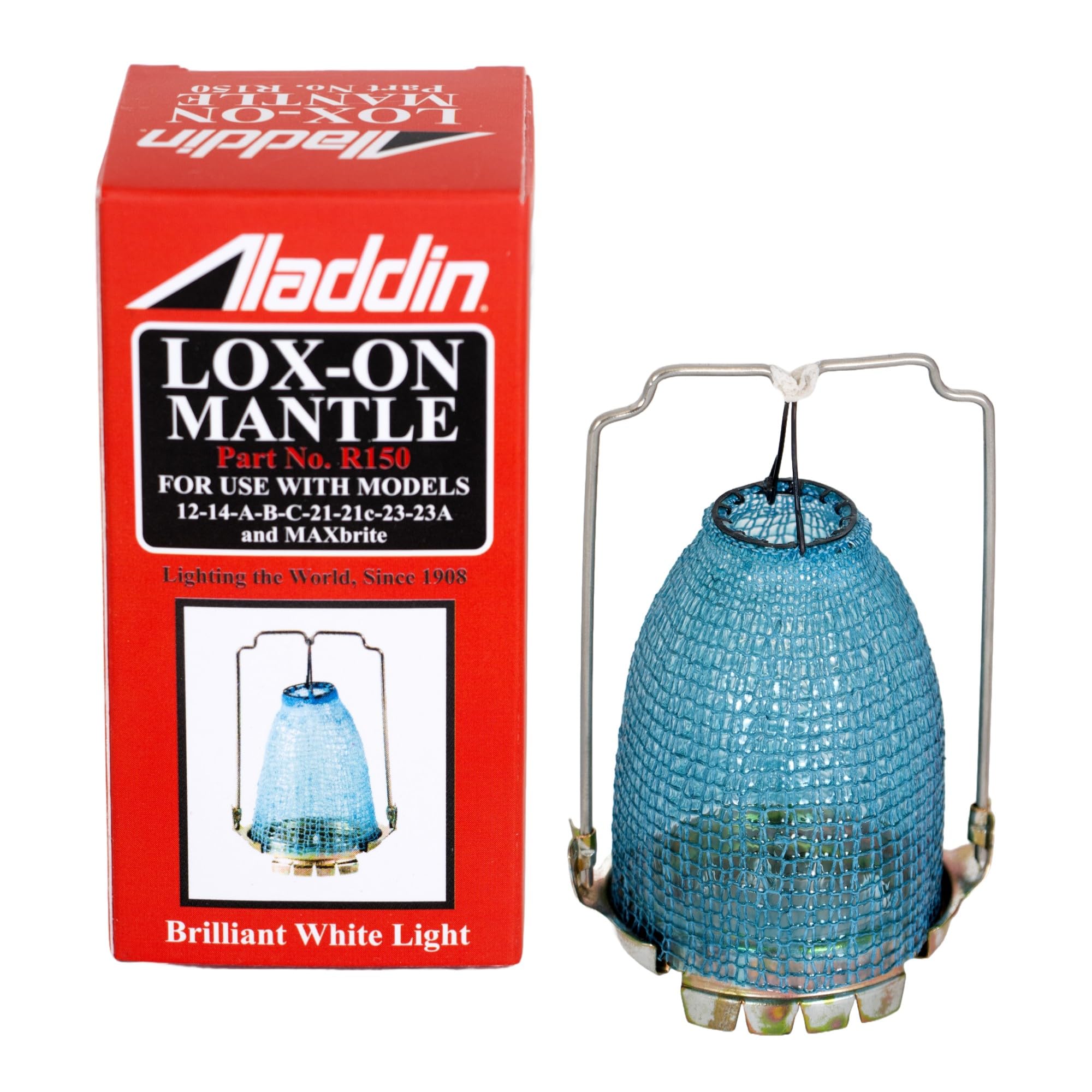Aladdin R150 emballage avant montrant la mantelette et bénéfice d'un remplacement simple