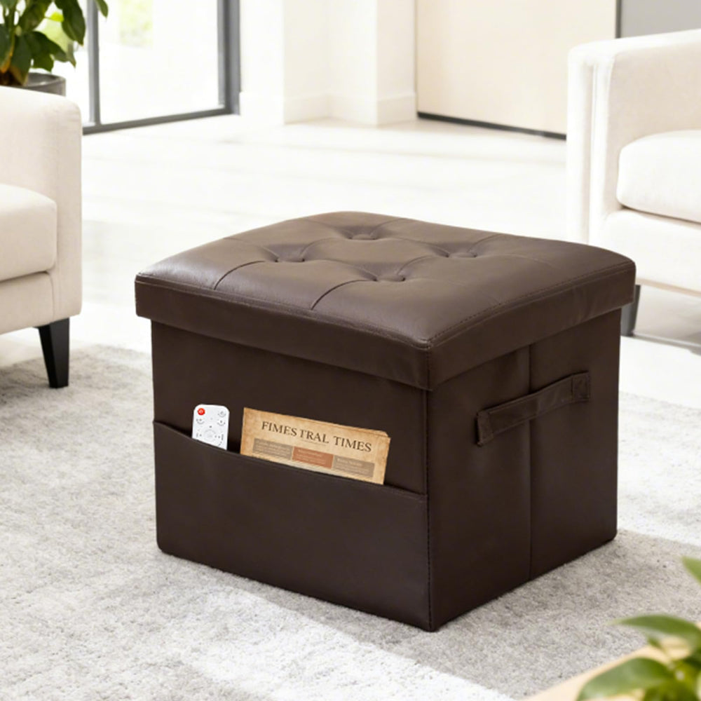 ALASDO pouf ouvert révélant 43 litres de rangement utile