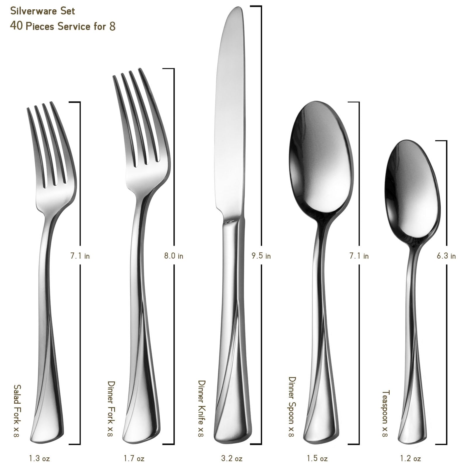 Alata Alice couteau, fourchette et cuillère en usage illustrant la prise en main confortable
