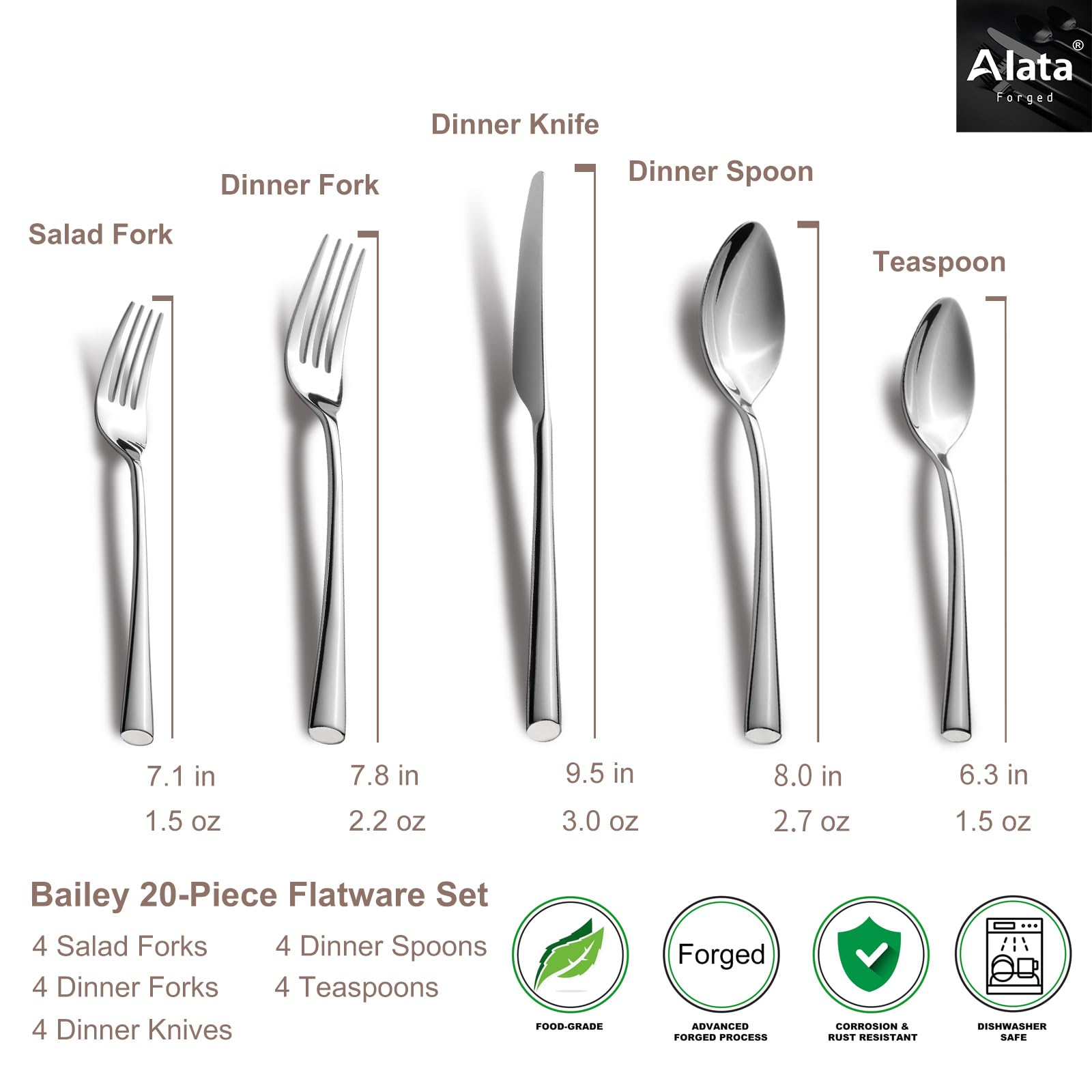 Alata couverts en usage lors d'un dîner pour une table élégante