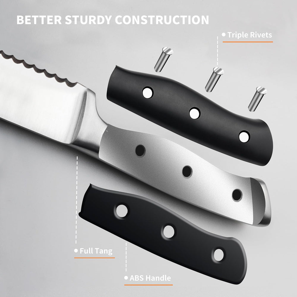 Alata couteau découpant un steak illustrant efficacité