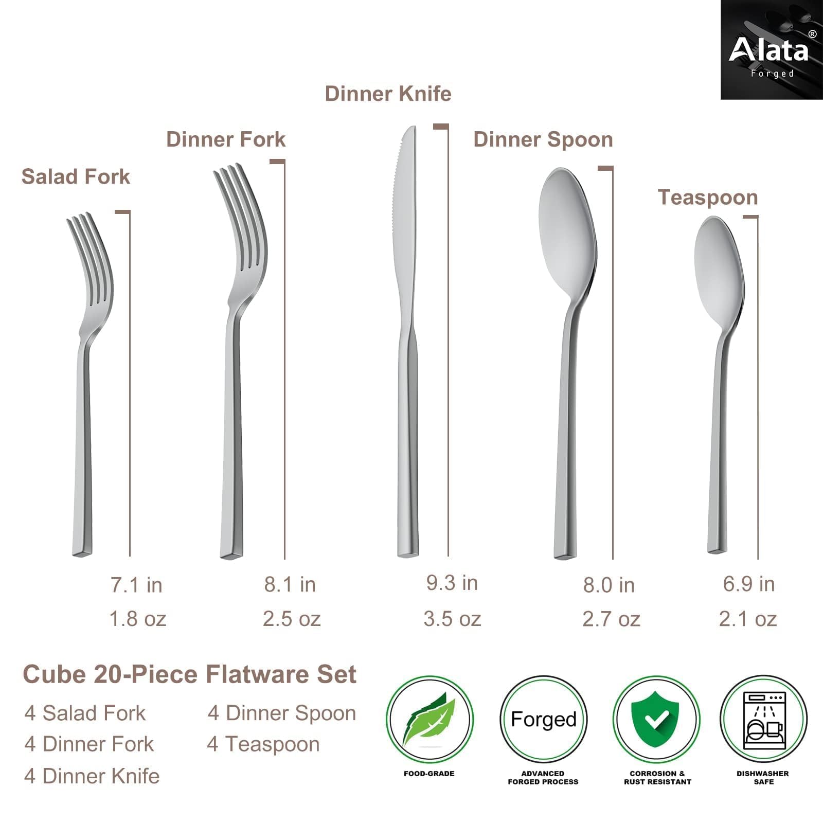 Alata ensemble posé sur une table élégante pour dîner formel