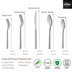 Alata ensemble posé sur une table élégante pour dîner formel