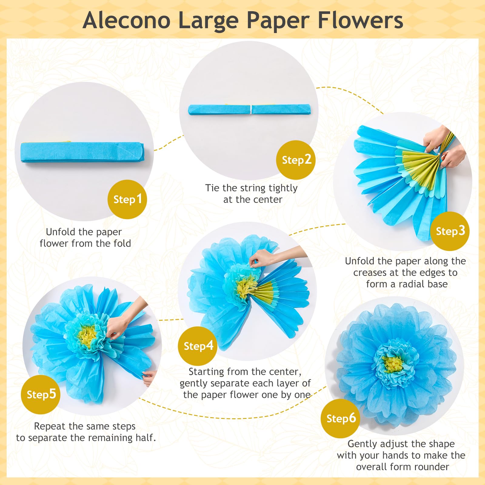 Alecono détail de l’étiquette et du papier crépon de qualité