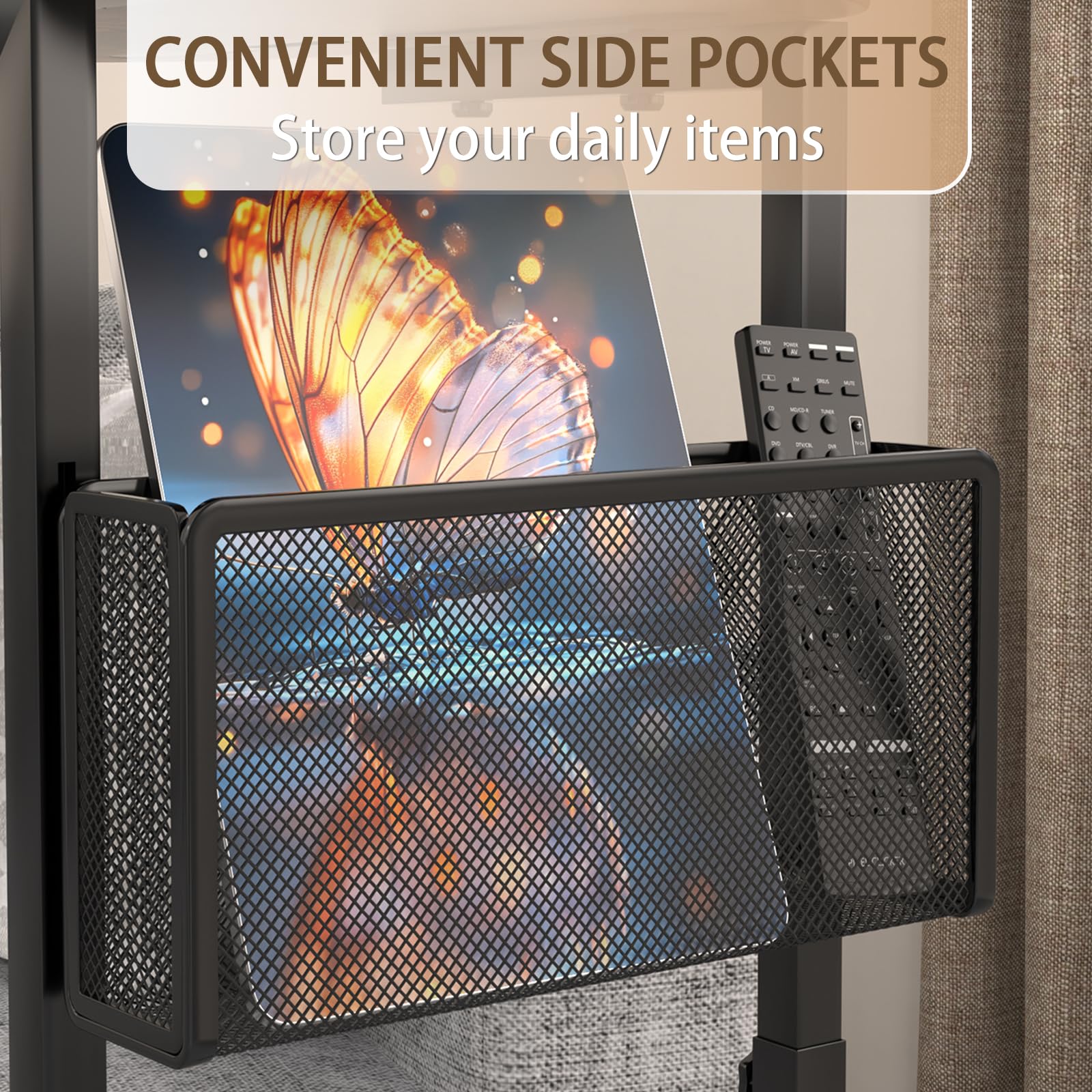 alentar panier rangement pour télécommande et magazines organisé