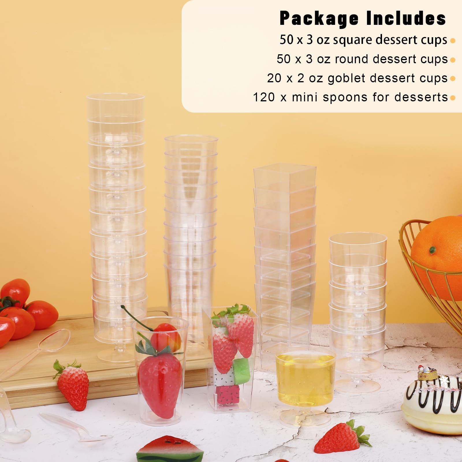 ALEXPRE coupe ronde 3 oz remplie d'un dessert illustrant présentation soignée