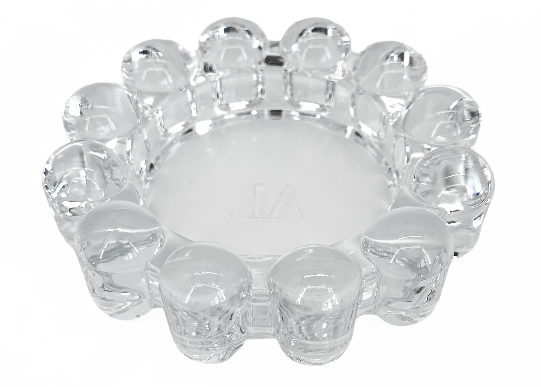 Alice Lane coupelle bubble face en verre clair, accent décoratif élégant