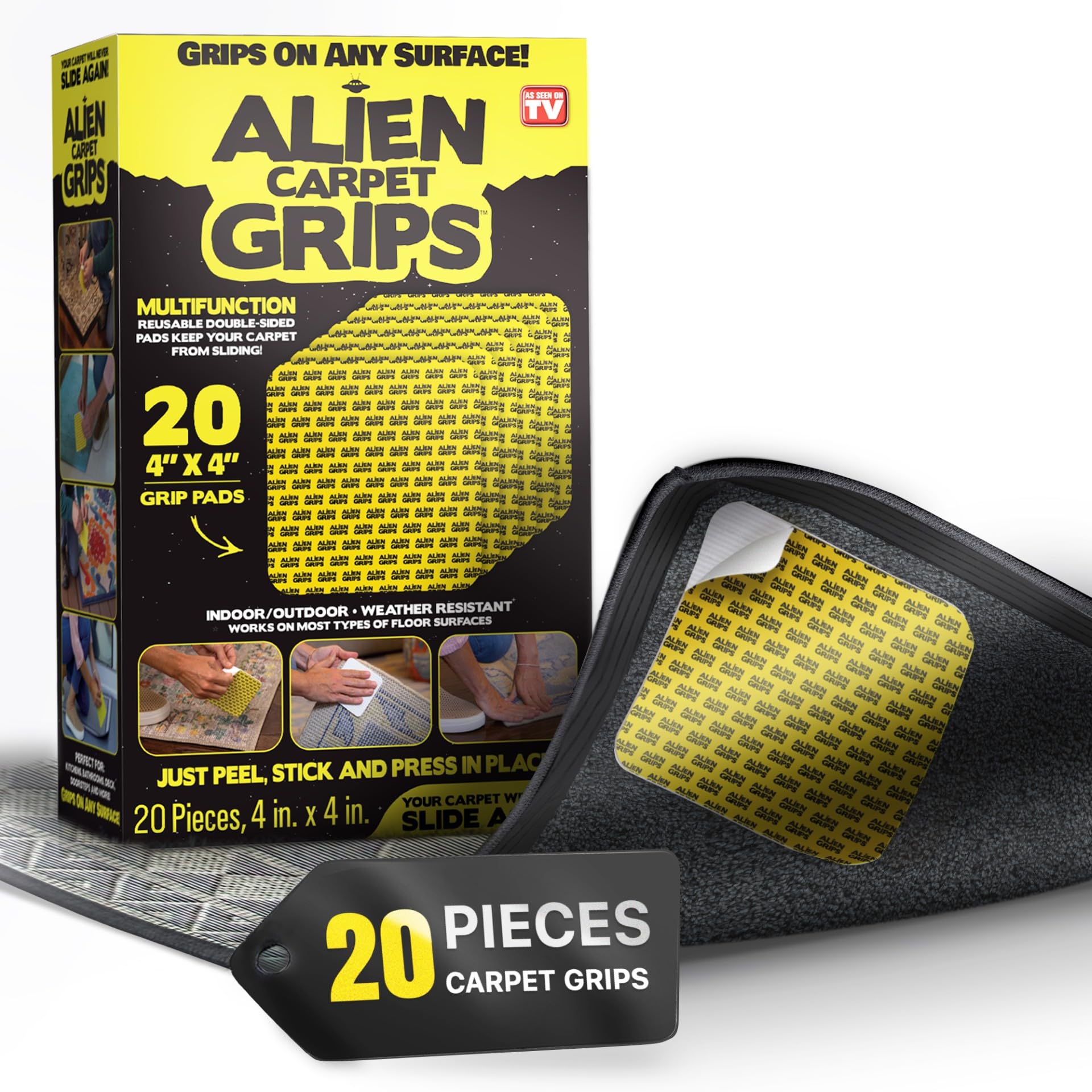 Alien Grip face avant de l’emballage montrant le lot de 20 patins et bénéfice maintien
