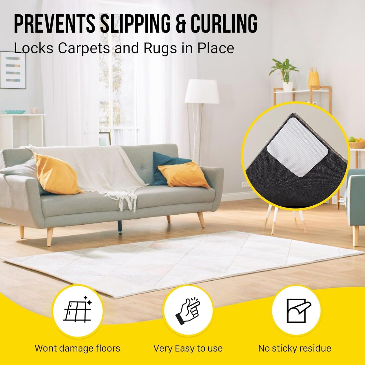 Alien Grip posé sur le coin d’un tapis, stabilisation immédiate et antidérapante